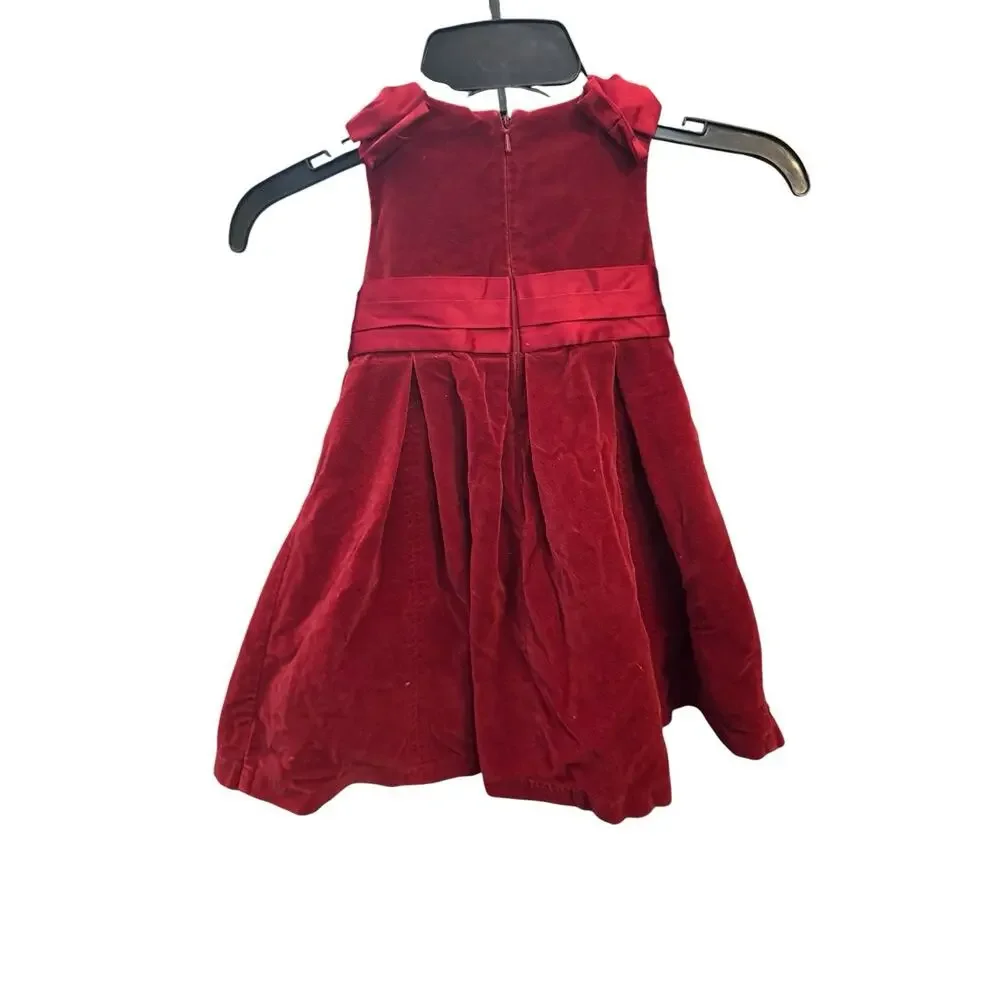Gymboree 2008 Red Velvet Girls Sleeveless Christmas Holiday Party Dress Size 2T